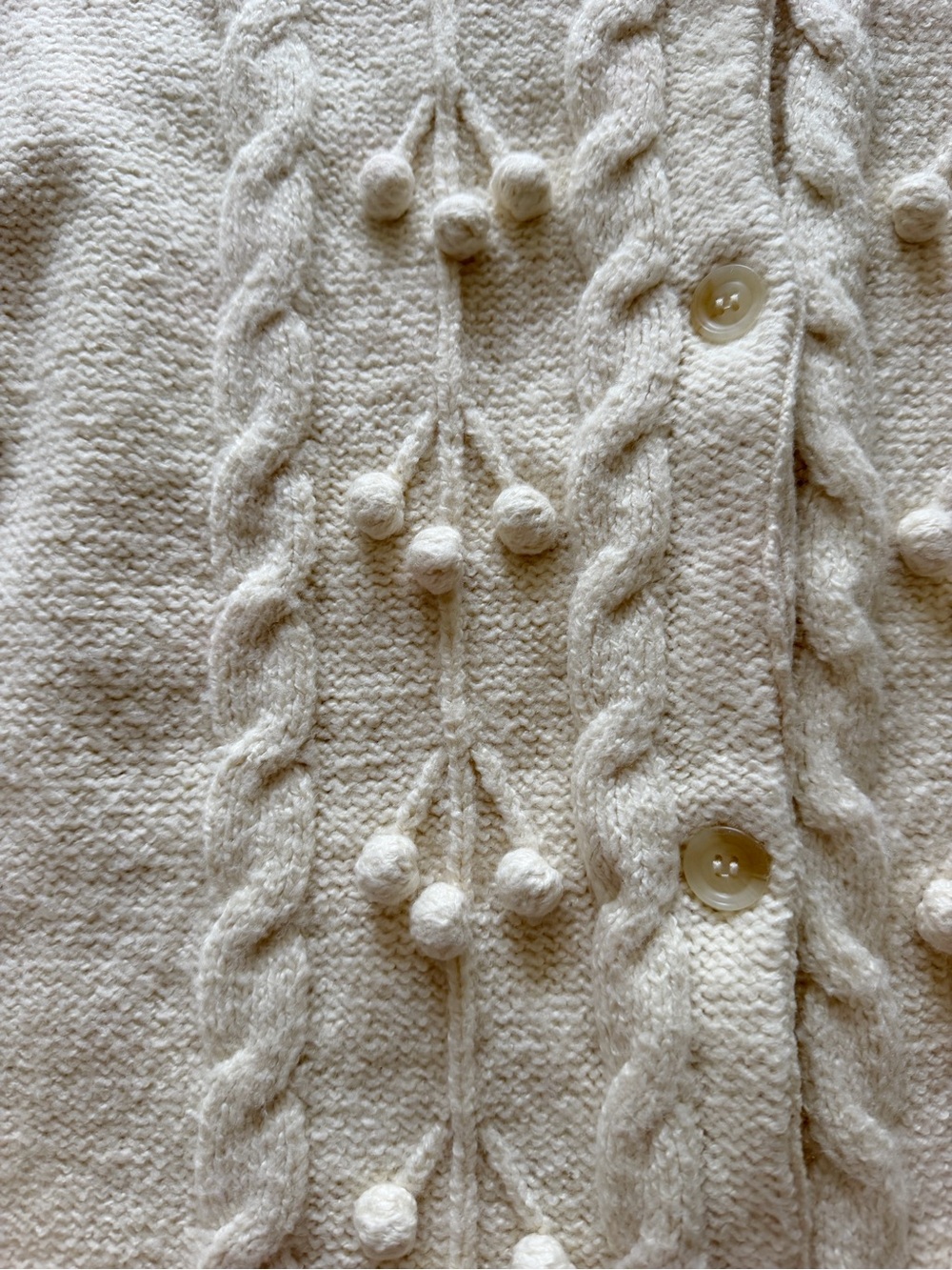 Rylee + Cru Cream Knit Pom-Pom Cardigan Sweater XL - Picture 4 of 6